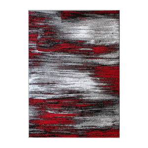 English Elm Rylan Collection Abstract Area Rug - Modern Design with Jute Backing for Stylish Home Decor Red 8' x 10' ACD-RGTRZ863-810-RD-GG