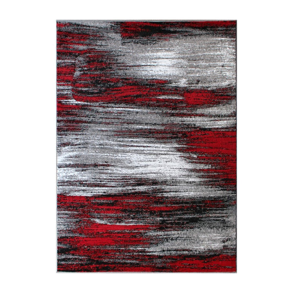 English Elm Rylan Collection Abstract Area Rug - Modern Design with Jute Backing for Stylish Home Decor Red 8' x 10' ACD-RGTRZ863-810-RD-GG