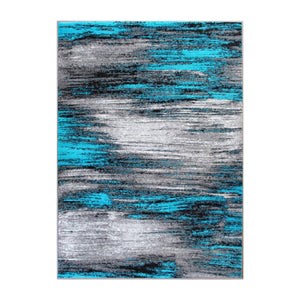 English Elm Rylan Collection Abstract Area Rug - Modern Design with Jute Backing for Stylish Home Decor Turquoise 8' x 10' ACD-RGTRZ863-810-TQ-GG