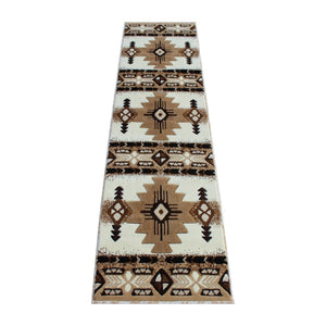 English Elm Mohave Collection Southwestern Style Area Rug - Durable Olefin Fibers with Jute Backing for Comfort Ivory 2' x 7' ACD-RGXR1M-27-IV-GG
