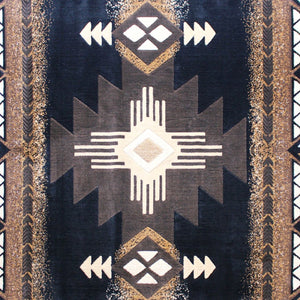 English Elm Mohave Collection Southwestern Style Area Rug - Durable Olefin Fibers with Jute Backing for Comfort Black 8' x 10' ACD-RGY9S1-810-BK-GG