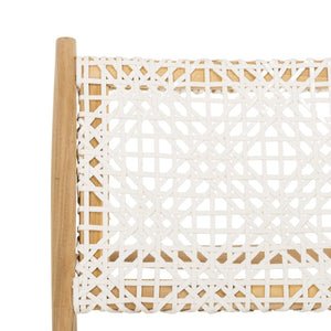 Safavieh Bandelier Accent Chair - Modern Scandinavian Design With White Cowhide Leather & Light Oak Frame Elegance Light Oak/White Leather ACH1000A