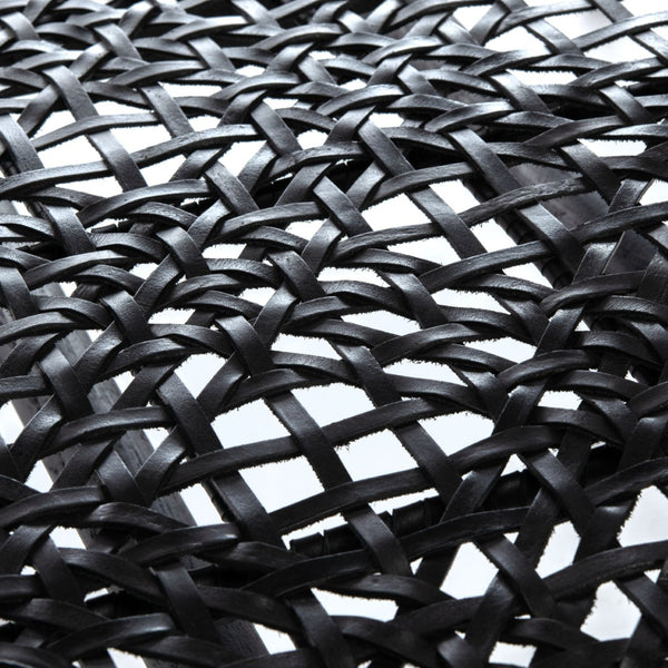 Safavieh Bandelier Accent Chair - Modern Scandinavian Design With White Cowhide Leather & Light Oak Frame Elegance Black/Black Leather ACH1000B