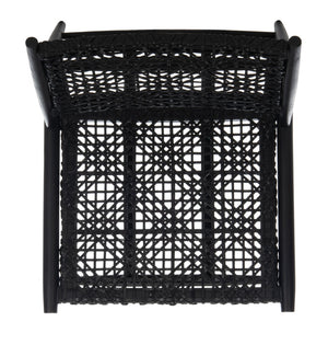 Safavieh Bandelier Accent Chair - Modern Scandinavian Design With White Cowhide Leather & Light Oak Frame Elegance Black/Black Leather ACH1000B