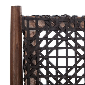 Safavieh Bandelier Accent Chair - Modern Scandinavian Design With White Cowhide Leather & Light Oak Frame Elegance Brown/Brown Leather ACH1000C