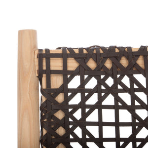 Safavieh Bandelier Accent Chair - Modern Scandinavian Design With White Cowhide Leather & Light Oak Frame Elegance Natural/Brown Leather ACH1000E