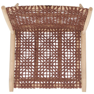 Safavieh Bandelier Accent Chair - Modern Scandinavian Design With White Cowhide Leather & Light Oak Frame Elegance Cognac / Natural ACH1000F