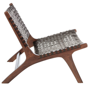 Safavieh Luna Woven Accent Chair - Modern Artistry With Sculptural Wood Frame For Stylish Interiors And Comfort Brown Leather/Brown ACH1002C