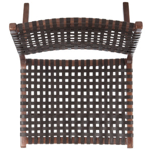 Safavieh Luna Woven Accent Chair - Modern Artistry With Sculptural Wood Frame For Stylish Interiors And Comfort Brown Leather/Brown ACH1002C