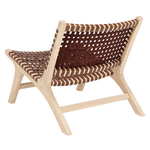 Safavieh Luna Woven Accent Chair - Modern Artistry With Sculptural Wood Frame For Stylish Interiors And Comfort Natural/Cognac ACH1002E