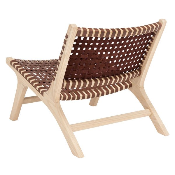 Safavieh Luna Woven Accent Chair - Modern Artistry With Sculptural Wood Frame For Stylish Interiors And Comfort Natural/Cognac ACH1002E