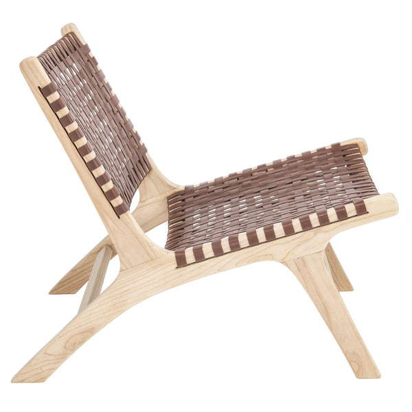 Safavieh Luna Woven Accent Chair - Modern Artistry With Sculptural Wood Frame For Stylish Interiors And Comfort Natural/Cognac ACH1002E