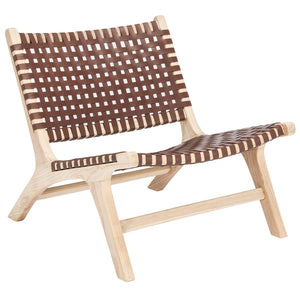 Safavieh Luna Woven Accent Chair - Modern Artistry With Sculptural Wood Frame For Stylish Interiors And Comfort Natural/Cognac ACH1002E