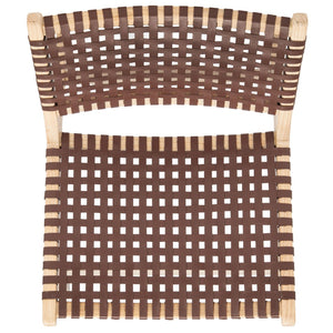 Safavieh Luna Woven Accent Chair - Modern Artistry With Sculptural Wood Frame For Stylish Interiors And Comfort Natural/Cognac ACH1002E