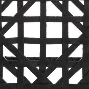 Safavieh Munro Leather Woven Accent Chair: Mid-Century Inspired Design With Teak Frame For Modern Living Spaces Black (Sungkai Wood Frame) / Black (Leather Seat) ACH1005B
