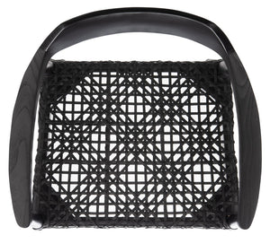 Safavieh Munro Leather Woven Accent Chair: Mid-Century Inspired Design With Teak Frame For Modern Living Spaces Black (Sungkai Wood Frame) / Black (Leather Seat) ACH1005B