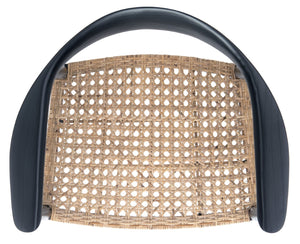 Safavieh Eyre Mid-Century Rattan Accent Chair - Elegant Black Wood Frame & Comfortable Woven Seat Design ACH1008A
