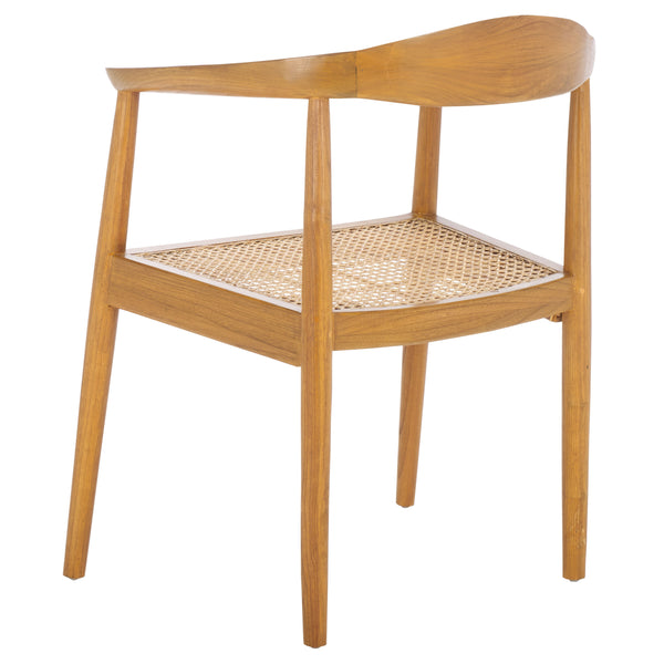 Safavieh Savina Open Webbing Accent Chair - Stylish Natural Wood And Rattan Design For Elegant Spaces Natural ,Natural Wood,Rattan Ach1011a