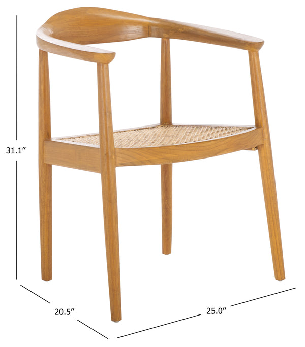 Safavieh Savina Open Webbing Accent Chair - Stylish Natural Wood And Rattan Design For Elegant Spaces Natural ,Natural Wood,Rattan Ach1011a