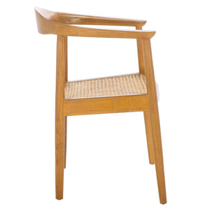 Safavieh Savina Open Webbing Accent Chair - Stylish Natural Wood And Rattan Design For Elegant Spaces Natural ,Natural Wood,Rattan Ach1011a