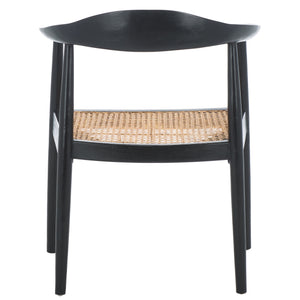 Safavieh Savina Open Webbing Accent Chair - Stylish Natural Wood And Rattan Design For Elegant Spaces Black ,Natural Wood,Rattan Ach1011b