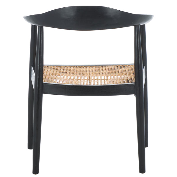 Safavieh Savina Open Webbing Accent Chair - Stylish Natural Wood And Rattan Design For Elegant Spaces Black ,Natural Wood,Rattan Ach1011b