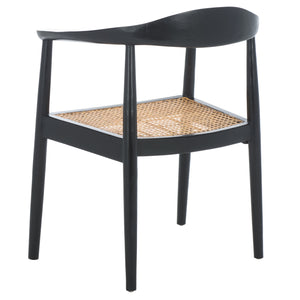 Safavieh Savina Open Webbing Accent Chair - Stylish Natural Wood And Rattan Design For Elegant Spaces Black ,Natural Wood,Rattan Ach1011b