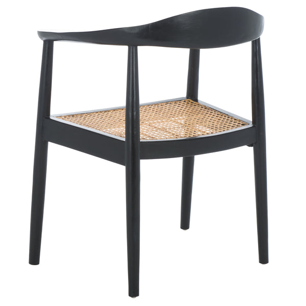 Safavieh Savina Open Webbing Accent Chair - Stylish Natural Wood And Rattan Design For Elegant Spaces Black ,Natural Wood,Rattan Ach1011b
