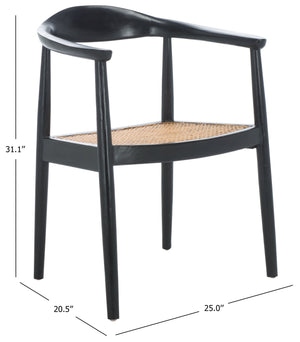 Safavieh Savina Open Webbing Accent Chair - Stylish Natural Wood And Rattan Design For Elegant Spaces Black ,Natural Wood,Rattan Ach1011b