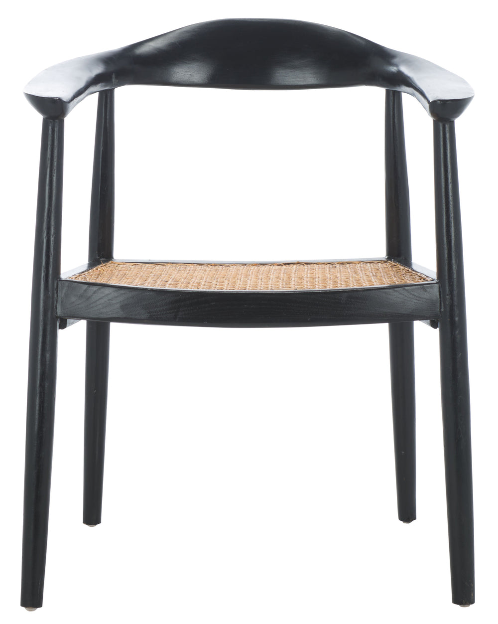 Safavieh Savina Open Webbing Accent Chair - Stylish Natural Wood And Rattan Design For Elegant Spaces Black ,Natural Wood,Rattan Ach1011b