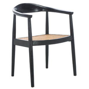 Safavieh Savina Open Webbing Accent Chair - Stylish Natural Wood And Rattan Design For Elegant Spaces Black ,Natural Wood,Rattan Ach1011b