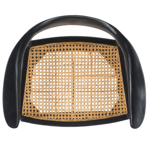 Safavieh Savina Open Webbing Accent Chair - Stylish Natural Wood And Rattan Design For Elegant Spaces Black ,Natural Wood,Rattan Ach1011b