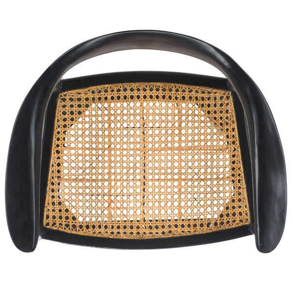 Safavieh Savina Open Webbing Accent Chair - Stylish Natural Wood And Rattan Design For Elegant Spaces Black ,Natural Wood,Rattan Ach1011b