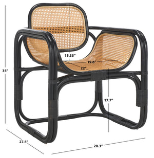 Safavieh Nadie Rattan Accent Chair Black/Natural ACH1012B