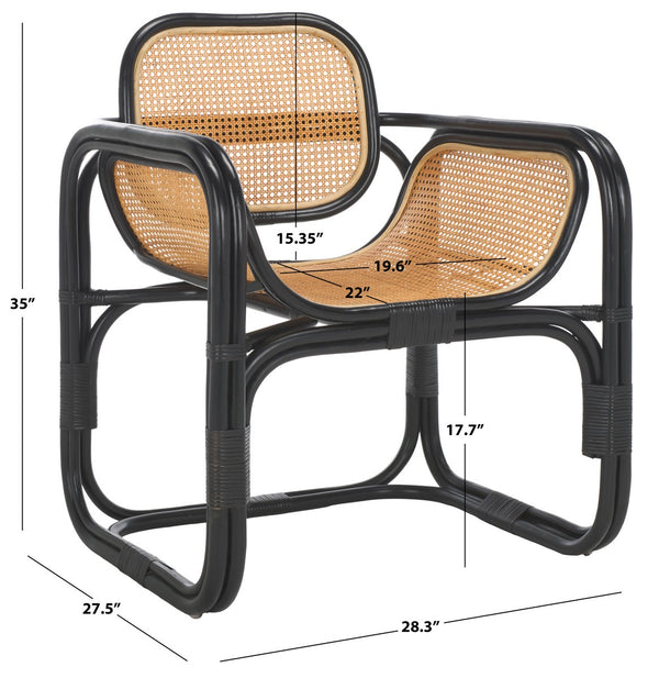 Safavieh Nadie Rattan Accent Chair Black/Natural ACH1012B
