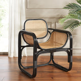 Safavieh Nadie Rattan Accent Chair Black/Natural ACH1012B