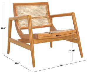 Safavieh Ender Rattan Accent Chair - Stylish Comfort With Sculpted Arms And Airy Weave For Any Space Natural / Natural ACH1013A