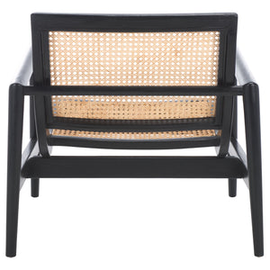 Safavieh Ender Rattan Accent Chair - Stylish Natural Sungkai Design For Modern Home Décor Enthusiasts Black ,Natural Mahogany,Rattan Ach1013b
