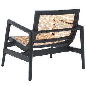 Safavieh Ender Rattan Accent Chair - Stylish Natural Sungkai Design For Modern Home Décor Enthusiasts Black ,Natural Mahogany,Rattan Ach1013b