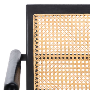 Safavieh Ender Rattan Accent Chair - Stylish Natural Sungkai Design For Modern Home Décor Enthusiasts Black ,Natural Mahogany,Rattan Ach1013b