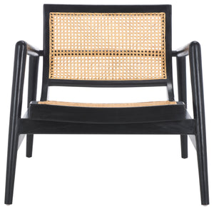 Safavieh Ender Rattan Accent Chair - Stylish Natural Sungkai Design For Modern Home Décor Enthusiasts Black ,Natural Mahogany,Rattan Ach1013b