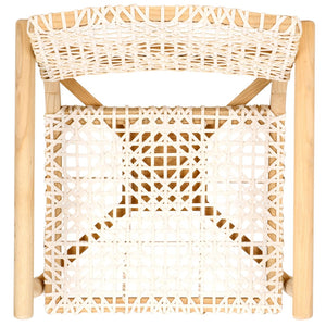 Safavieh Sianna Accent Chair - Handwoven Leather-Style Seat, Curved Design, Natural Wood Elegance For Any Space ACH1200B