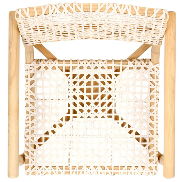 Safavieh Sianna Accent Chair - Handwoven Leather-Style Seat, Curved Design, Natural Wood Elegance For Any Space ACH1200B