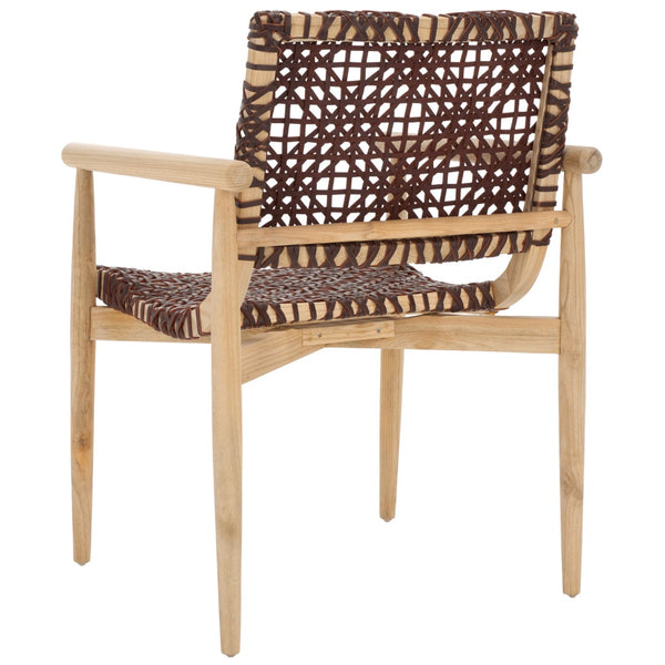 Safavieh Sianna Accent Chair - Artisanal Elegance With Curved Leather Seat And Sungkai Wood Legs For Comfort Natural / Cognac ACH1200C