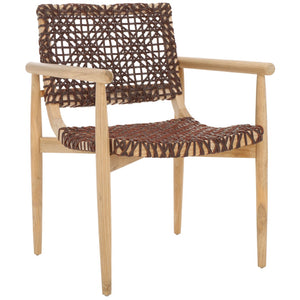 Safavieh Sianna Accent Chair - Artisanal Elegance With Curved Leather Seat And Sungkai Wood Legs For Comfort Natural / Cognac ACH1200C