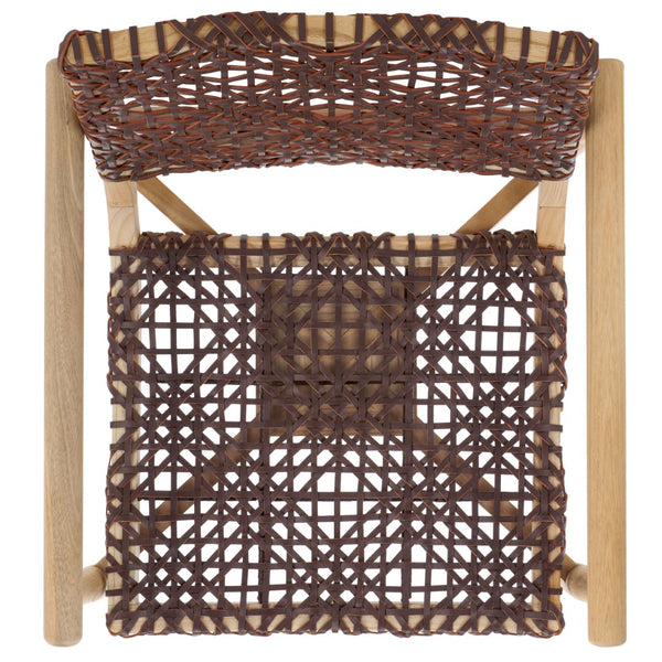 Safavieh Sianna Accent Chair - Artisanal Elegance With Curved Leather Seat And Sungkai Wood Legs For Comfort Natural / Cognac ACH1200C