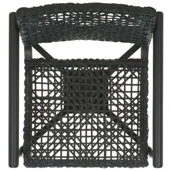 Safavieh Sianna Accent Chair - Artisanal Elegance With Curved Leather Seat And Sungkai Wood Legs For Comfort Black ACH1200D