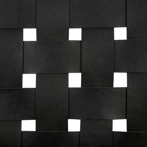 Dionne Accent Chair - Chic Curved Design with Comfortable Leather Strips and Sculpted Wooden Frame