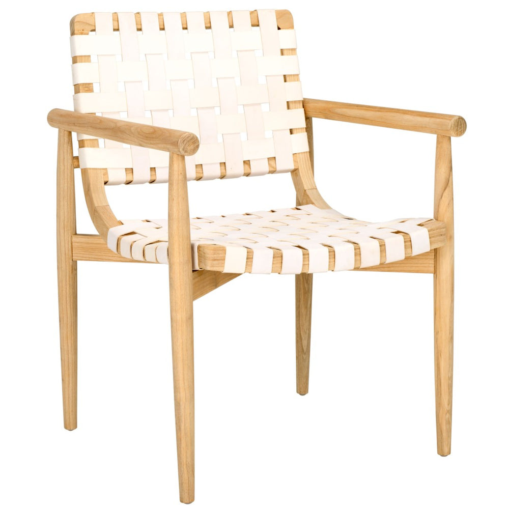 Safavieh Dionne Accent Chair - Modern Woven Leather Seat With Sungkai Wood Frame For Stylish Comfort & Elegance ACH1201B