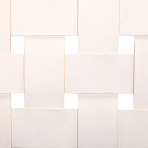 Dionne Accent Chair - Chic Curved Design with Comfortable Leather Strips and Sculpted Wooden Frame